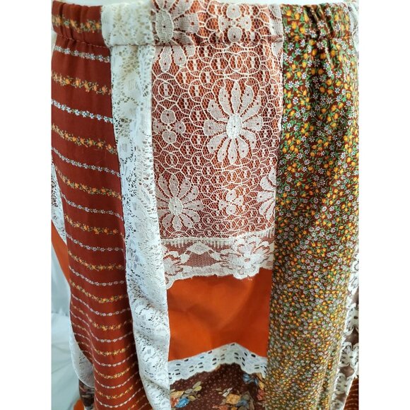 Carefree Fashions Patchwork Hippie Maxi Skirt Womens XL Floral Boho Fall Lined - Picture 8 of 16